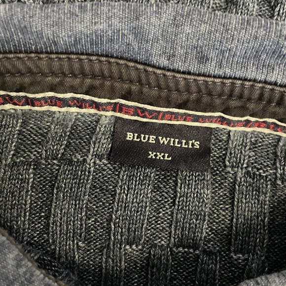 Blue Willis Blue Cotton Knit 1/4 Snap Danish Design Heavy Sweater Men Size XXL - Picture 3 of 8